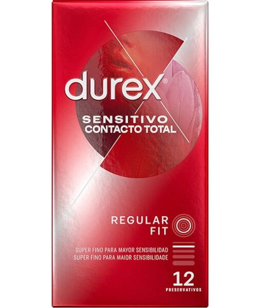 Förpackning med 12 kondomer Durex Sensitivo Súper Fino
