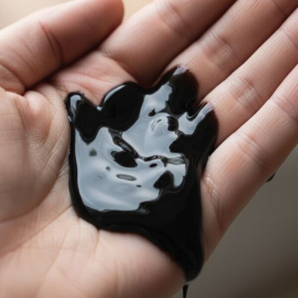 Flaska med glidmedlet EROS Black Touch på 150 ml, i svart färg