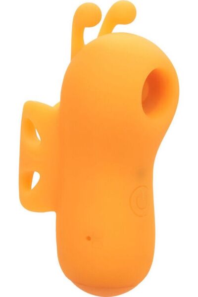 Orange fingervibrator CalExotics Neon Vibes The Buzzing Vibe med böjd form och antenner