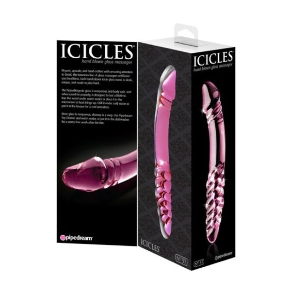 Glasdildo Pipedream Icicles N. 57, dubbelsidig