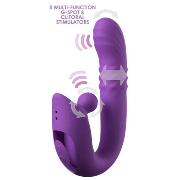 Lila rabbitvibrator Pipedream Harmoni Pro, med införbar del och yttre stimulator