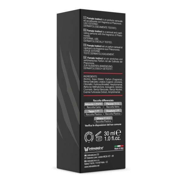 Flaska med feromonparfymen Intimateline Female Instinct, 30 ml