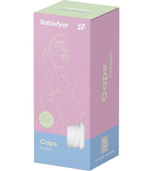 Fem vita ersättningshuvuden i silikon till Satisfyer Pro Penguin NG