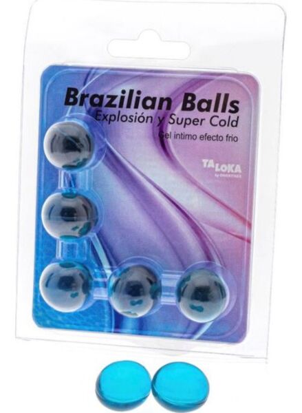 Förpackning med 5 Brazilian Balls med kyleffekt från Diverty Sex