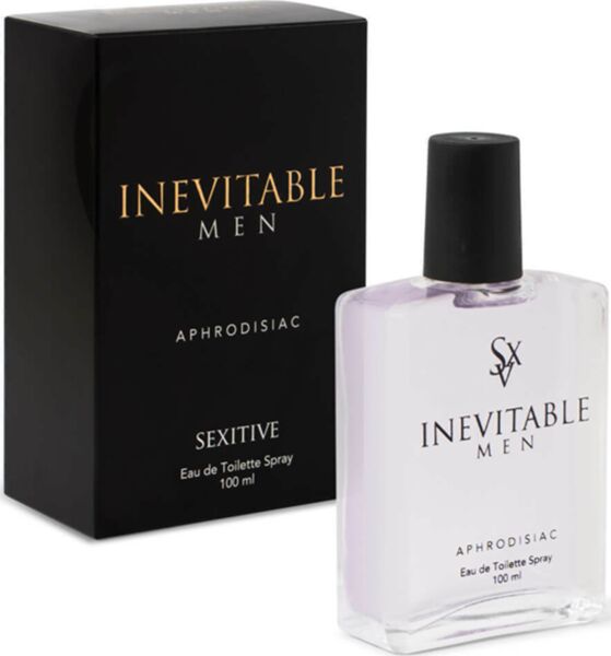 Glasflaska med parfymen SEXITIVE Inevitable Men 100 ml med spray