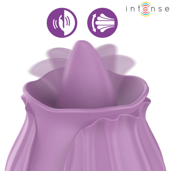 Intense rosvibrator, klitorisvibrator formad som en ros med rundad topp