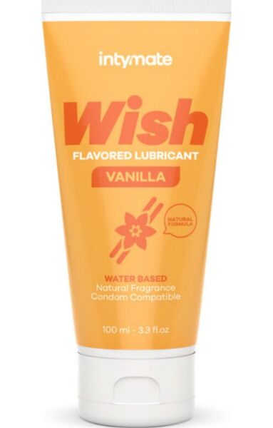 Förpackning med smaksatt glidmedel Intimateline Intymate Wish på 100 ml