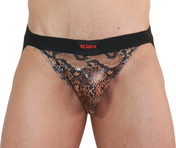 Jockstrap Burn 002 med genomskinliga partier och glänsande detaljer