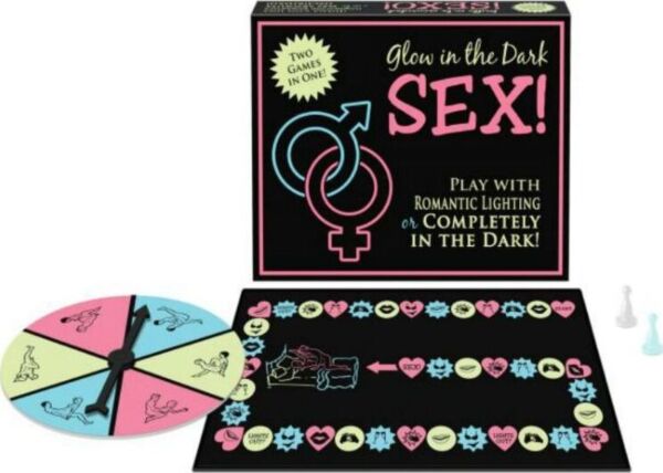 Erotiskt sällskapsspel Kheper Games Glow in the Dark Sex! med sin ask