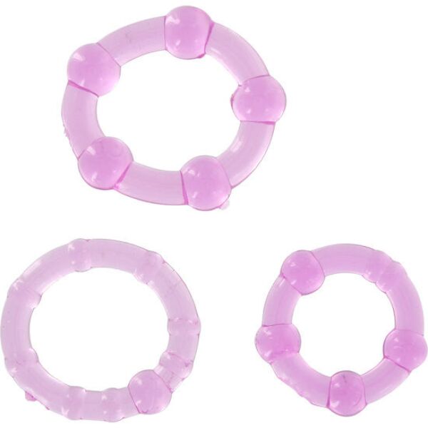 Set med tre penisringar i silikon, Seven Creations Stay Hard Three Rings