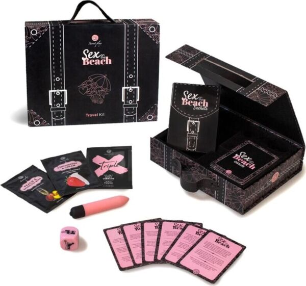 Erotiskt spel Secret Play Sex on the Beach Travel Kit med kort och tillbehör