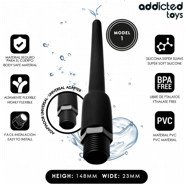 Analdusch Addicted Toys Modell 1 med universell adapter för duschslangen