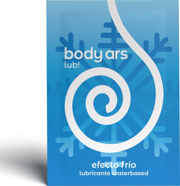 Förpackning med 100 portionspåsar av glidmedlet Body Ars Efecto Frío