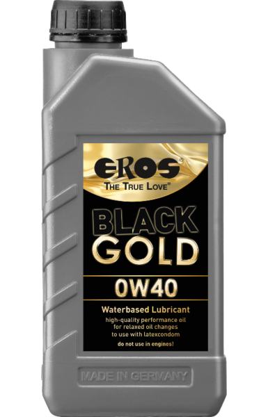 Vattenbaserat glidmedel EROS Black Gold i dunk på 1000 ml