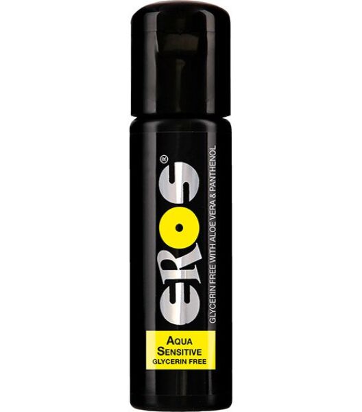 Flaska om 100 ml med glidmedlet Eros Aqua Sensitive Glycerin Free