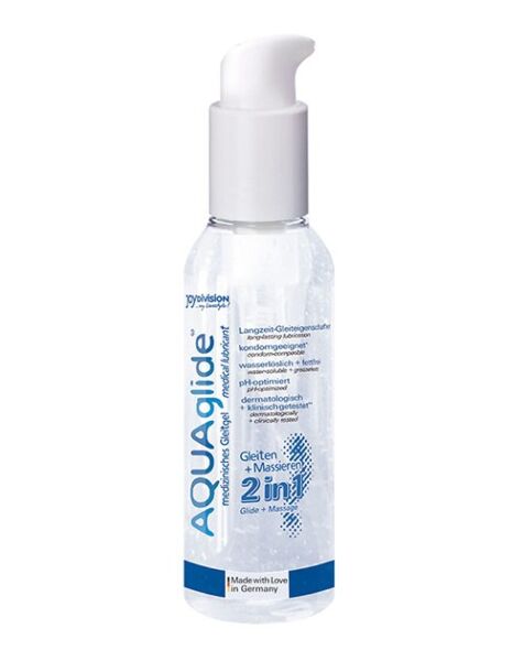 Glidmedel och massagegel Joydivision AQUAglide 2in1 i förpackning på 125 ml