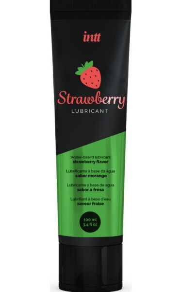 Vattenbaserat glidmedel från INTT, 100 ml, i smakerna sockervadd och jordgubb