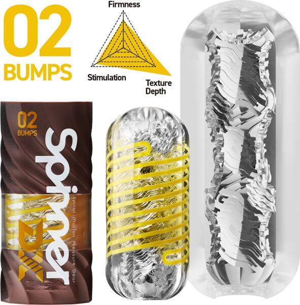 Masturbator Tenga Spinner DX 02 Bumps med förpackning och torkställ