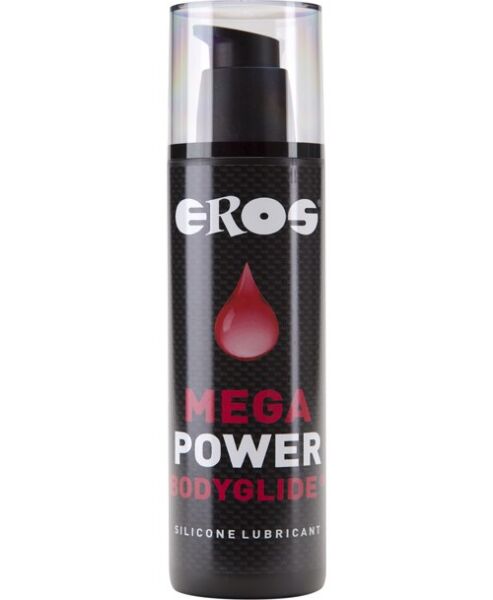 Flaska med pump med silikonbaserat glidmedel Eros Mega Power Bodyglide, 250 ml