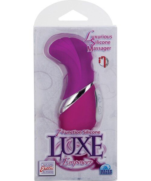 Rosa minivibrator Calexotics Silicone Luxe Empower med böjd, räfflad spets