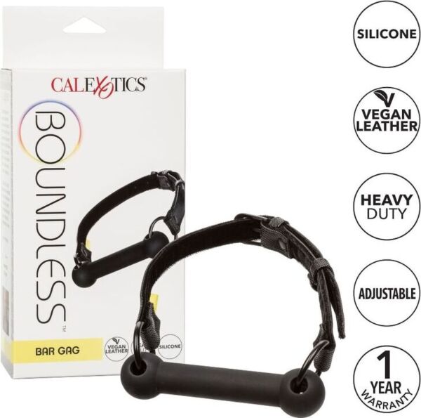CalExotics Boundless Bar Gag, svart munkavle med stav, rem och spännen