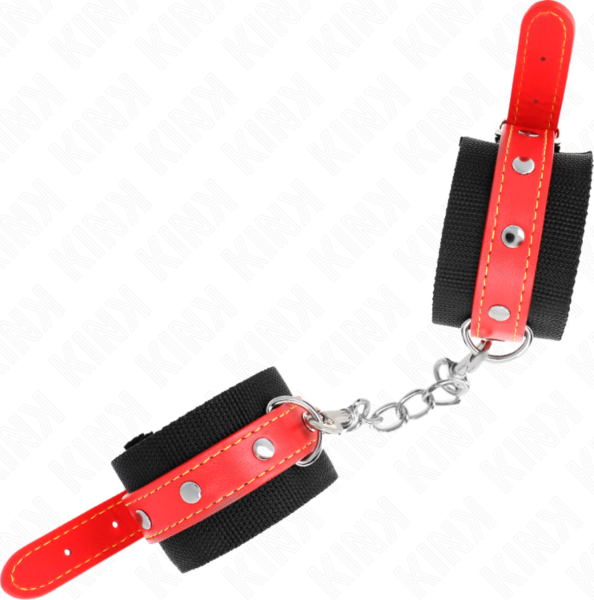 Handbojor Kink Wrist Restraint i nylon med röd rem