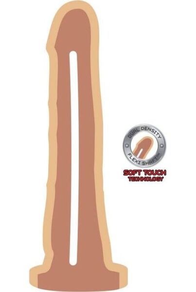 Realistisk dildo ToyJoy Dual Density Dong 19 cm i ljus hudfärg och med sugfot
