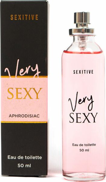 Glasflaska med parfymen Sexitive Very Sexy 50 ml med spray