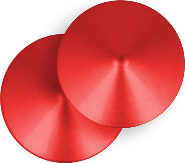 Nipple covers Ohmama Fetish Red Circle, runda och röda med metallisk struktur