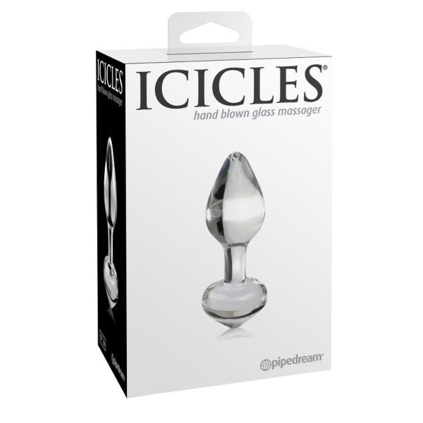 Analplugg i glas Icicles N. 44 från Pipedream, med konisk spets och ring i basen