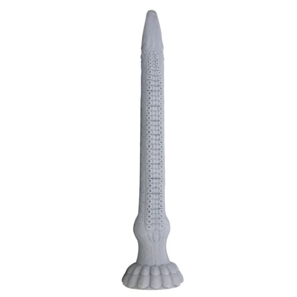 Fantasydildo Power Monsters Basilisk i stengrå silikon med reliefer och sugfot