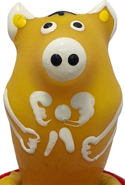 Dekorativt kondom Condomerie Pig Sitting Yellow i form av en sittande gul gris