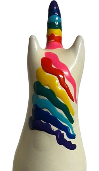 Rolig kondom Condomerie Unicorn Rainbow, handmålad