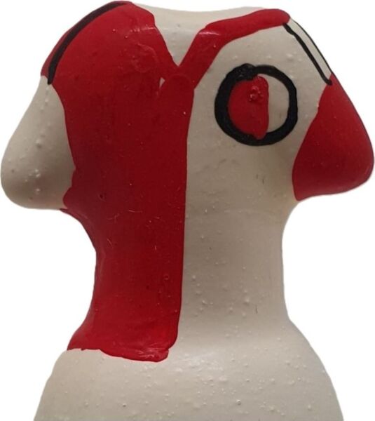 Handmålad skämtkondom Condomerie Feyenoord, dekorerad för hand