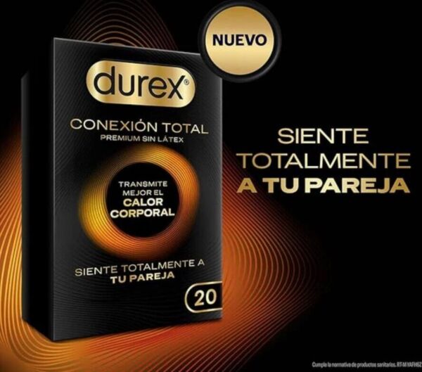 Förpackning med Durex Total Connection Regular Fit kondomer