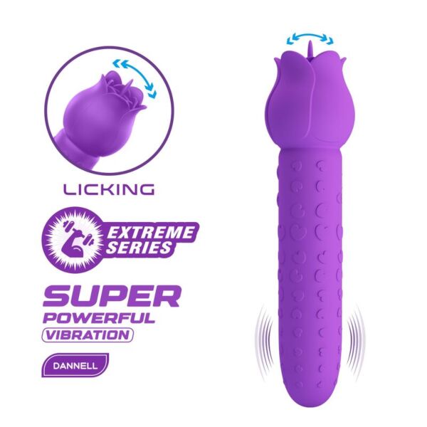 Lila klitorisvibrator Pretty Love Dannell med blomformat huvud