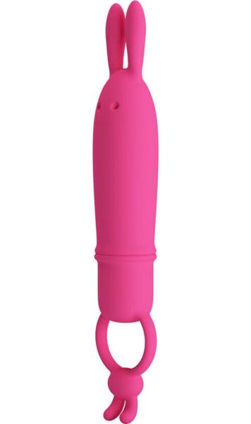 Rabbitvibrator Pretty Love BI-300133 i silikon, med kaninöron och greppring