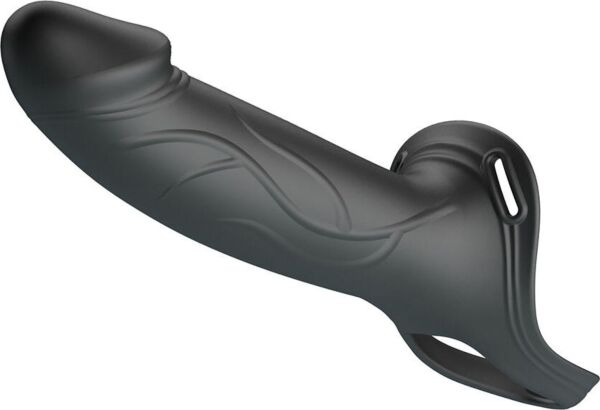 Strap-on Pretty Love BW-022108 med ihålig, realistisk dildo, i svart