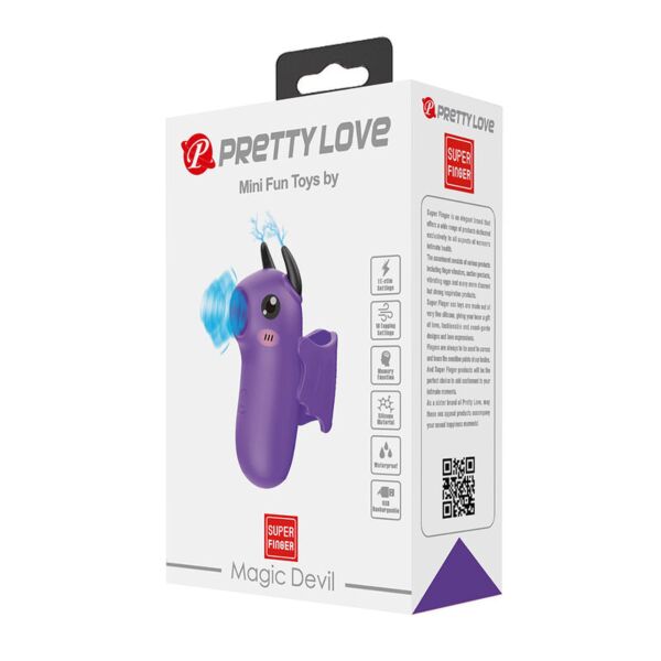 Fingervibrator Pretty Love Magic Devil, lila och formad som en liten djävul