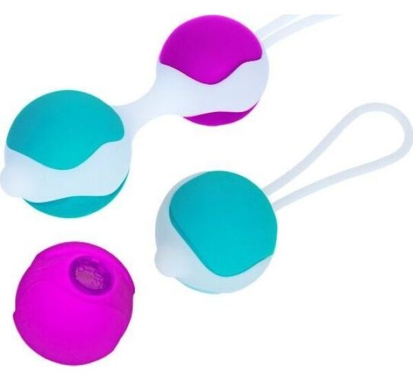 Set med knipkulor Pretty Love Flirtation Orgasmic Ball Deluxe i silikon, med utbytbara kulor