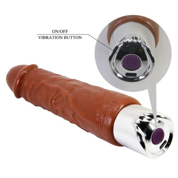 Brun realistisk vibrator Pretty Love PRO 23,5 cm