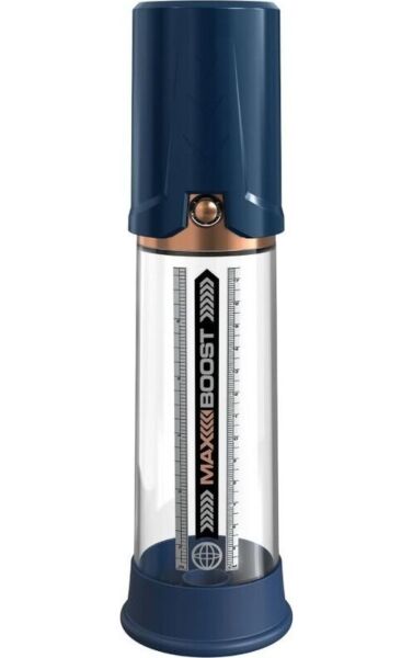 Penispump Pump Worx Max Boost med transparent rör, måttskala och inbyggd kolv