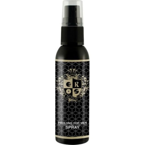 Flaska med pump till fördröjningssprayen Eros Action Prolong for Men på 50 ml