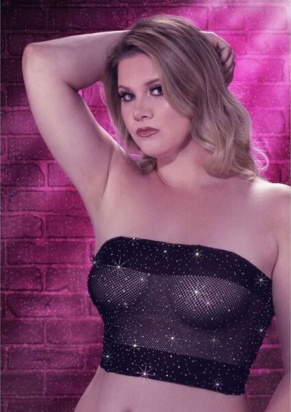 Svart bandeautopp Radiance Plus Size från CalExotics, med strass
