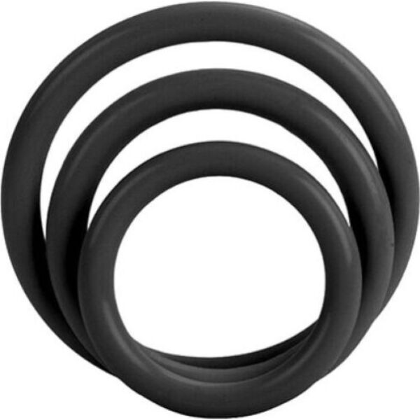 Set med tre penisringar, CalExotics Tri-Rings, i tre storlekar