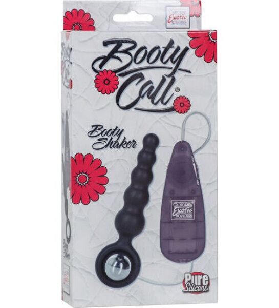 Svart CalExotics Booty Call Booty Shaker Black med stegformad sond, cirkelformat handtag, kulvibrator och kabelansluten kontroll