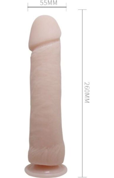 Realistisk vibrator Baile 26 cm i hudfärg, med vener och sugkopp i basen