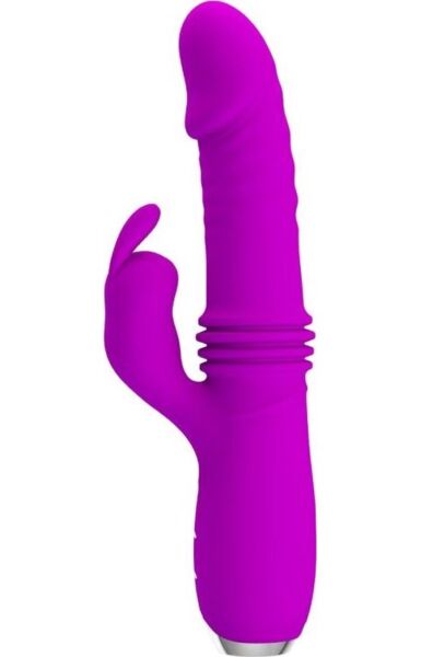 Violett rabbitvibrator Pretty Love Dorothy med realistiskt huvud
