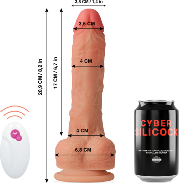 Vibrator Cyber Silicock Mr Rick med fjärrkontroll och bas med sugkopp