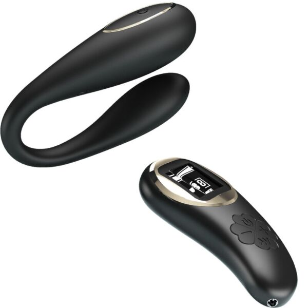 Parvibrator Pretty Love Nathan i svart, med sin fjärrkontroll
